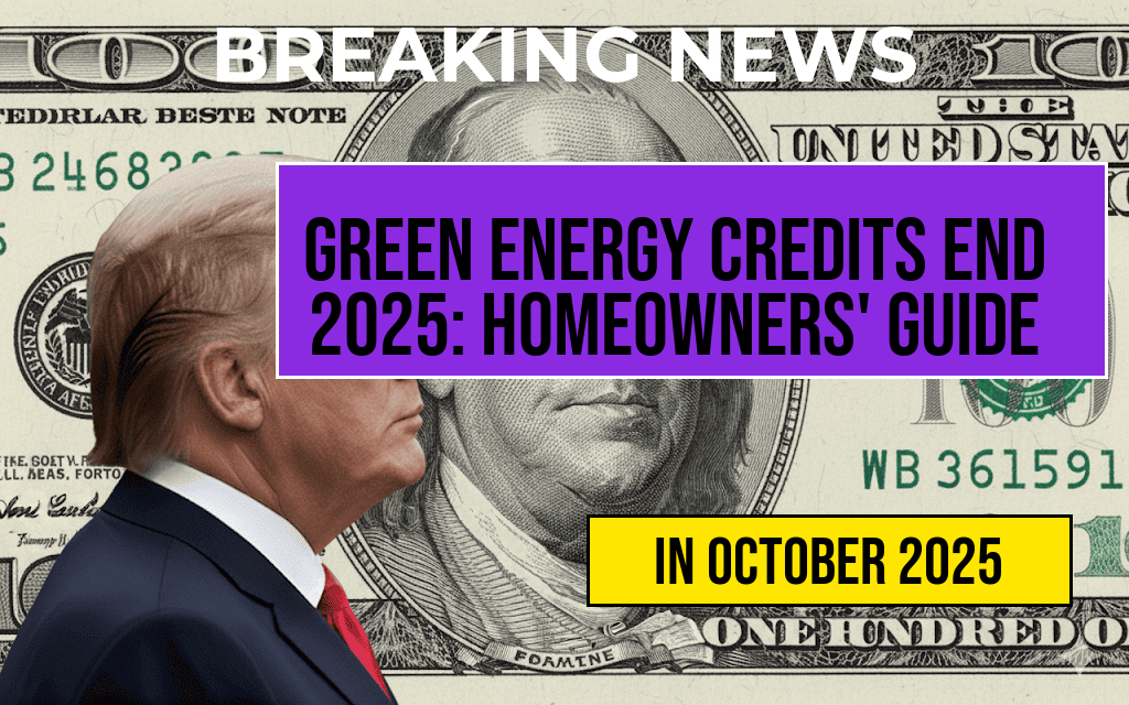 Green Energy Credits Conclude in 2025: What Homeowners Need to Know About Ending Residential Tax Incentives