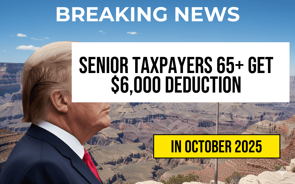 Senior Taxpayers Aged 65 and Older Eligible for Additional $6,000 Deduction in 2025